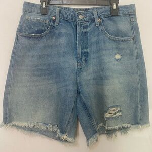 Wild Fable Medium Blue Frayed Hem Jean Shorts